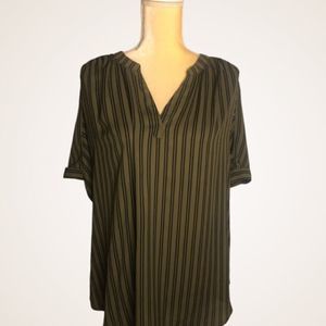 Career Lightweight Worthington Olive Green Career Blouse Large